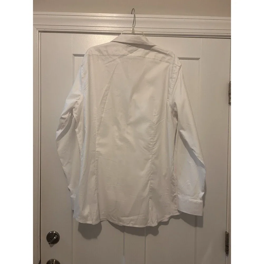 NWT Banana Republic Men's Stretch Poplin Button Up Shirt White Size XL Slim Fit